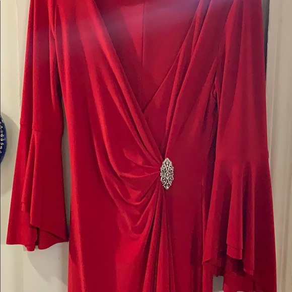 Ralph Lauren Dresses & Skirts - Ralph Lauren Long Red Dress With Long Flare Sleves